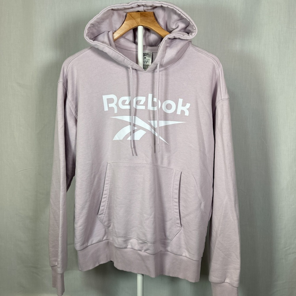 Reebok Essentials Big Logo Pullover Hoodie Lavender Purple HE5403 Mens Medium